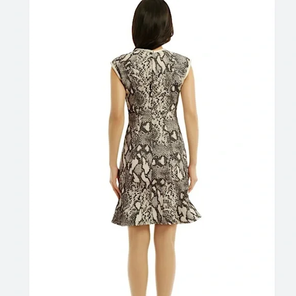 YIGAL AZROUEL CREAM BLACK ANIMAL PRINT MINI DRESS - Picture 3 of 15
